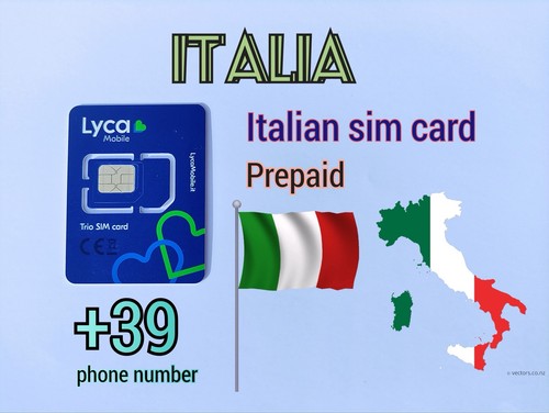 Italia sim card - +39, •