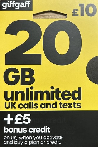 Giffgaff sim card con credito - sim,